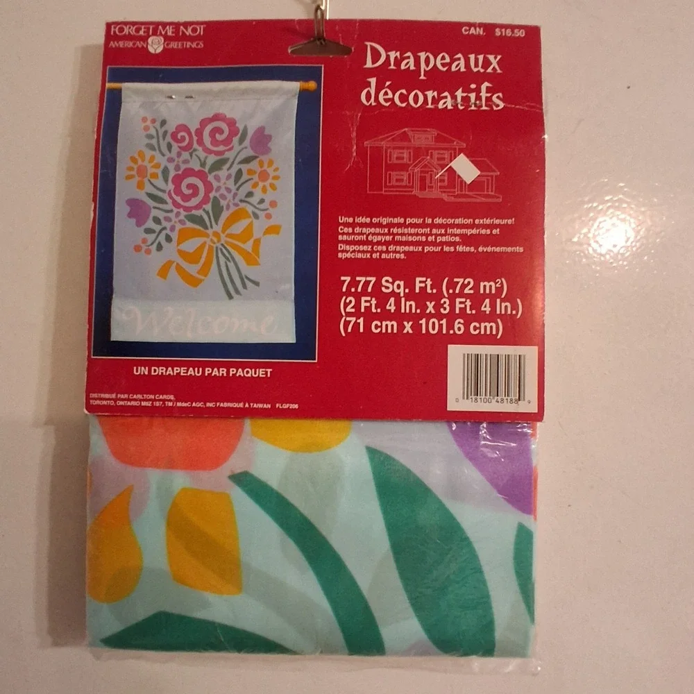 Vintage 90s NOS Floral‎ Rose Bouquet Garden Flag Spring Easter